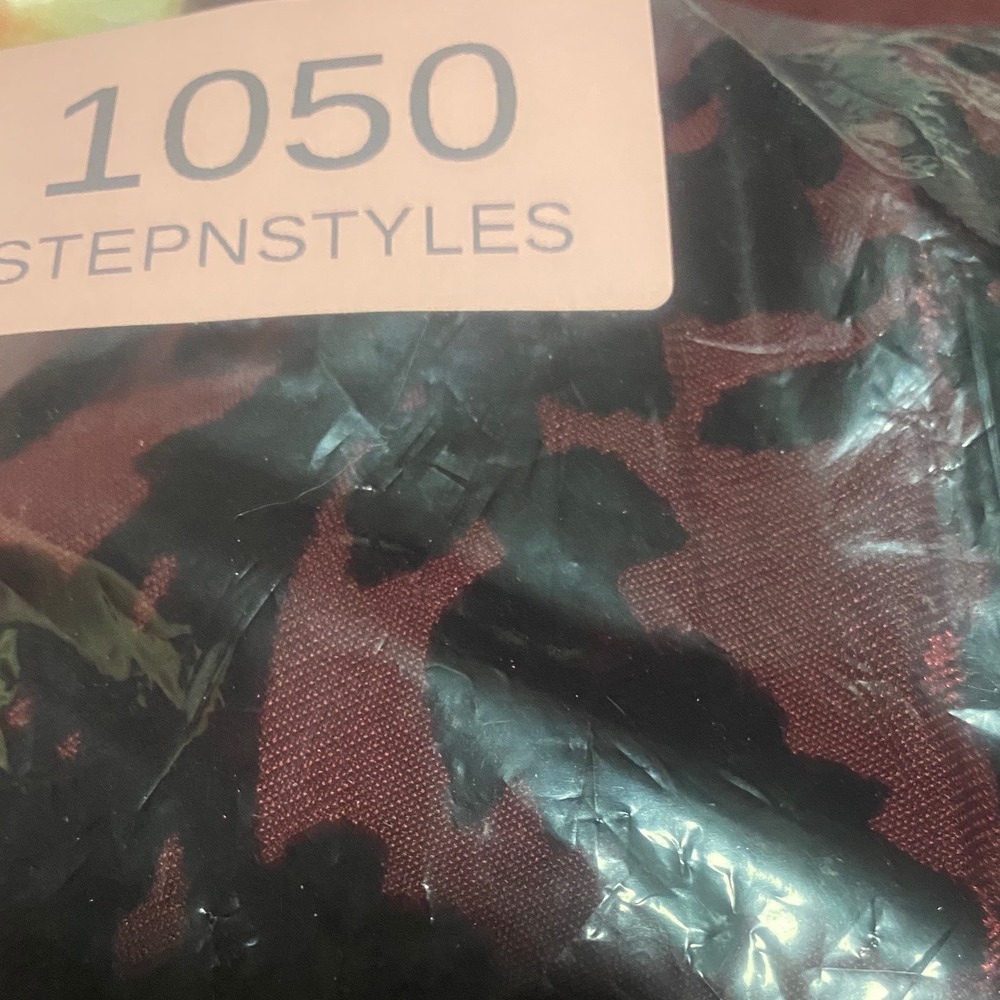 Calvin Klein Burgundy velvet midi dress with lace detailing and wrap style - Picture 5 of 5